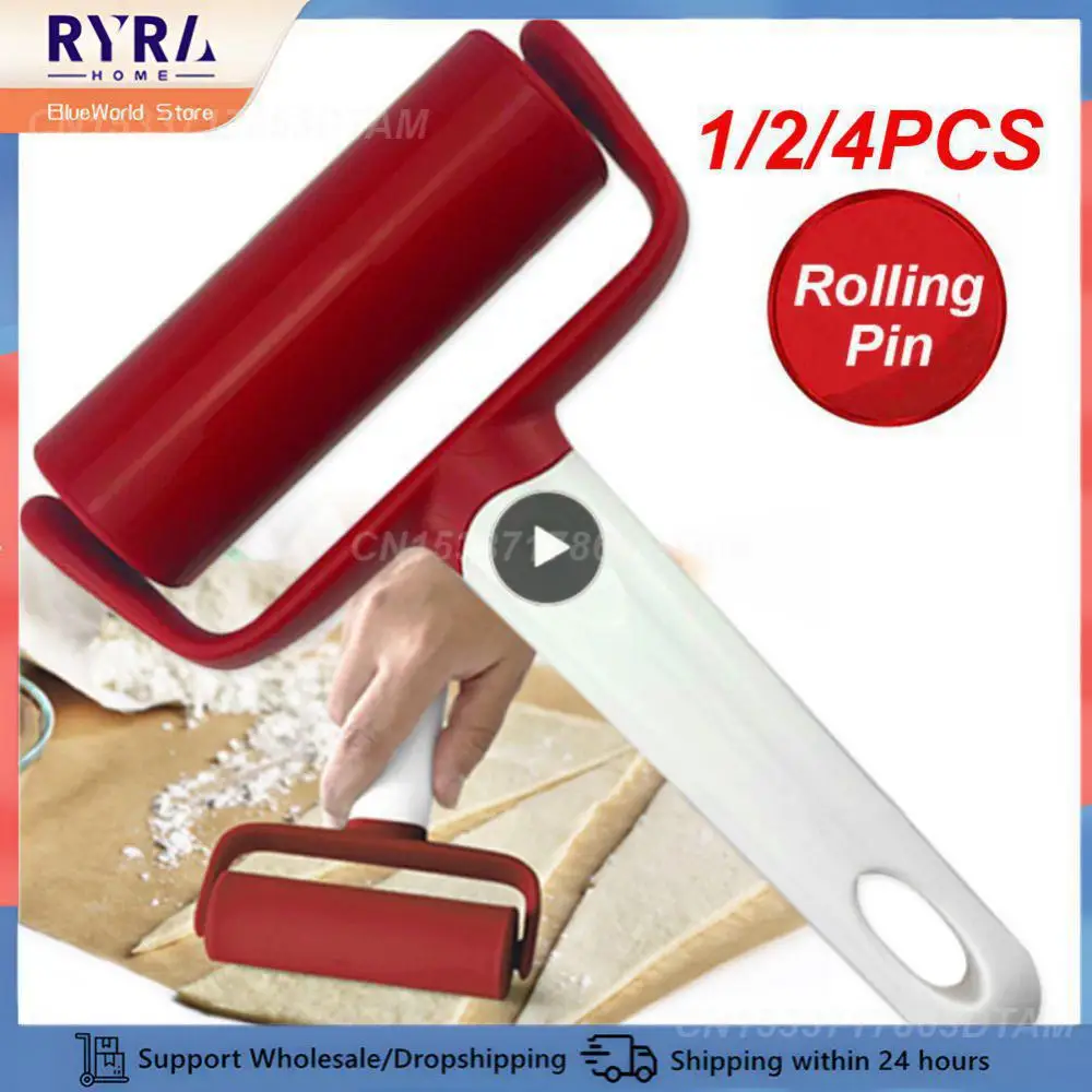 1/2/4PCS Rolling Pin Pastry Pizza Fondant Bakers Roller Plastic Cookie Dough Rolling Pin Kitchen Utensil Kitchen Cooking