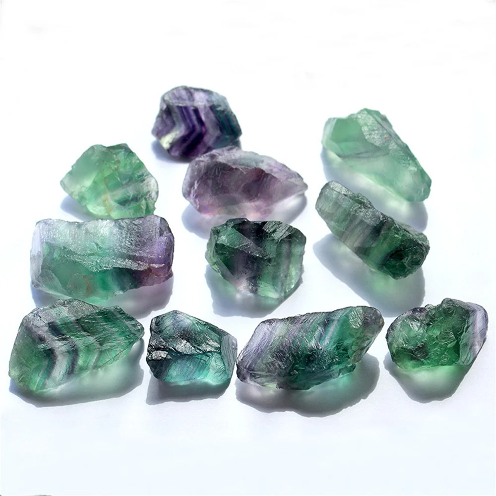 Natural Raw Rainbow Fluorite Naturals Crystals Rough Stones Mineral Healing Crystals Gemstones Specimens Collectible Home Decor