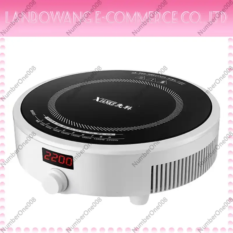 

Round Smart Induction Cooker Household 2200W Inductions Kochplatte High Power Portable Cooktop Black Microcrystalline Panel