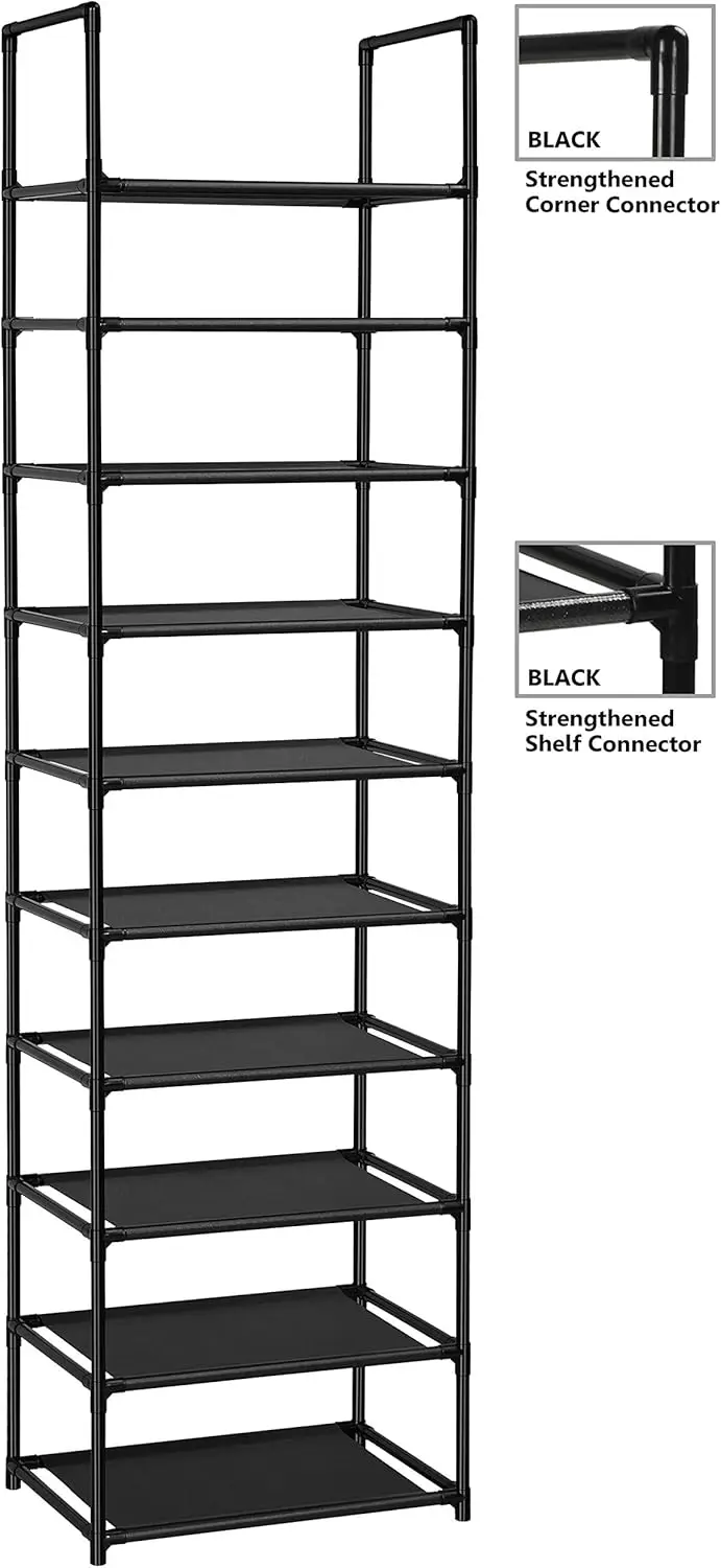 رف الأحذية - رفوف فولاذية شديدة التحمل يحمل 25 زوجًا، منظم أحذية موفر للمساحة للمدخل/الخزانة، سهل التجميع