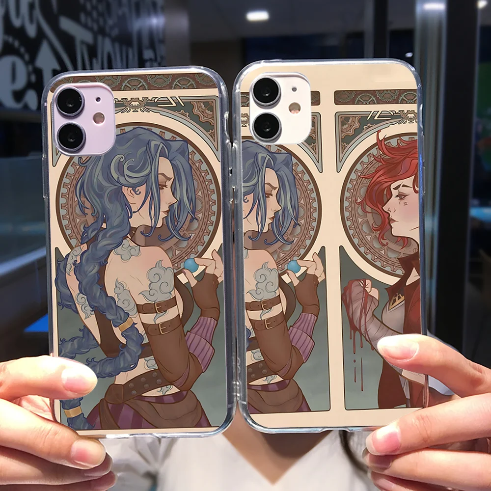 Jinx Arcane Phone Case For Iphone 15 11 13 14 Pro Max 7 8 Plus X Xr Xs Max Se2020 12mini Transparent Cover