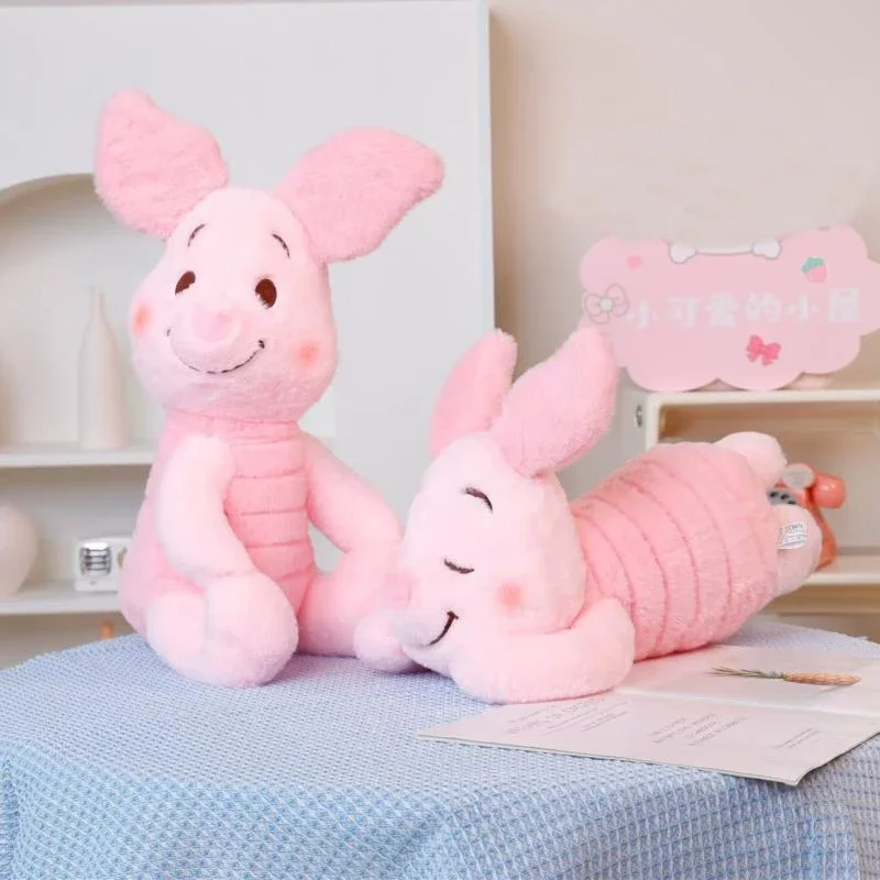 Disney Porcinet Pig Peluche Jouets pour Enfants, Poupées Anime, Oreiller Animal Kawaii, Peluche Dessin Animé, Cadeau Anniversaire et Noël, Rose, 40 cm, 60cm