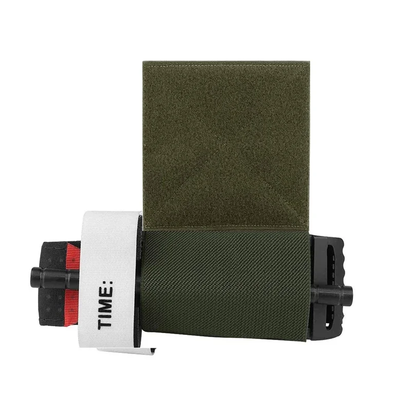 Molle 벨트 전술 TQ 탄성 지혈대 거치대 후크 및 루프 보안 파우치, 경쟁 체스트리그 사냥 조끼 액세서리 캐리어