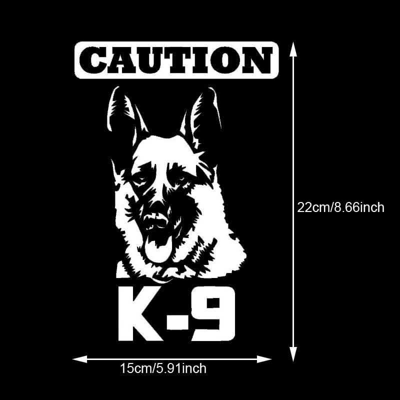 CK2006Caution K9 German Shepherd Car Bumper Window Stickers Waterproof Decoration For Car Fashion Decals Vinyl Material Creative