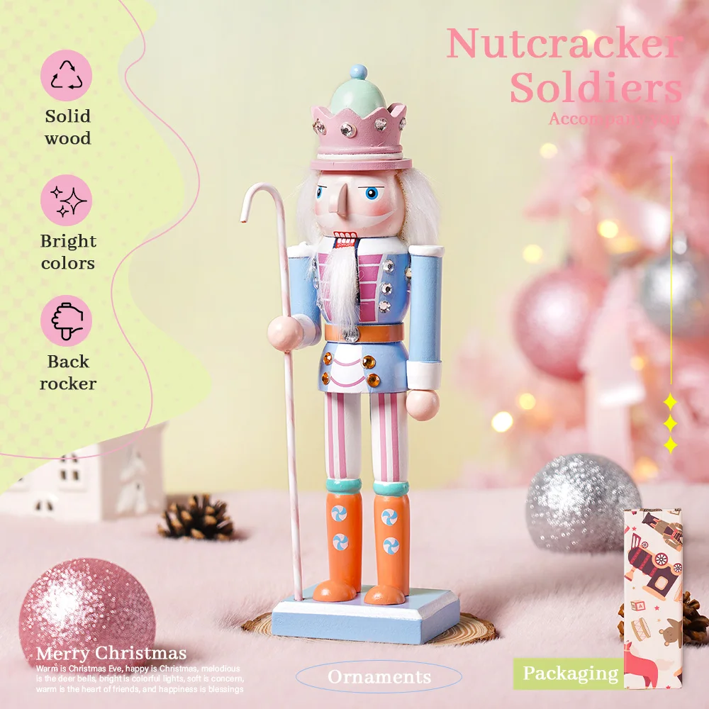 25 cm Nussknacker-Soldatenfigur, handgefertigte Süßigkeiten-Soldatenpuppe, Schreibtischdeko, Heim- und Bürodekoration, Weihnachts- und Neujahrsdekoration, Geschenk – Detail 1