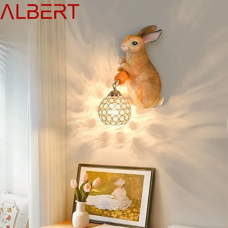 ALBERT Contemporary Rabbit Wall Lamp Creative Living Room Bedroom Study Villa Hotel Children's Room Aisle LED Decoration Light