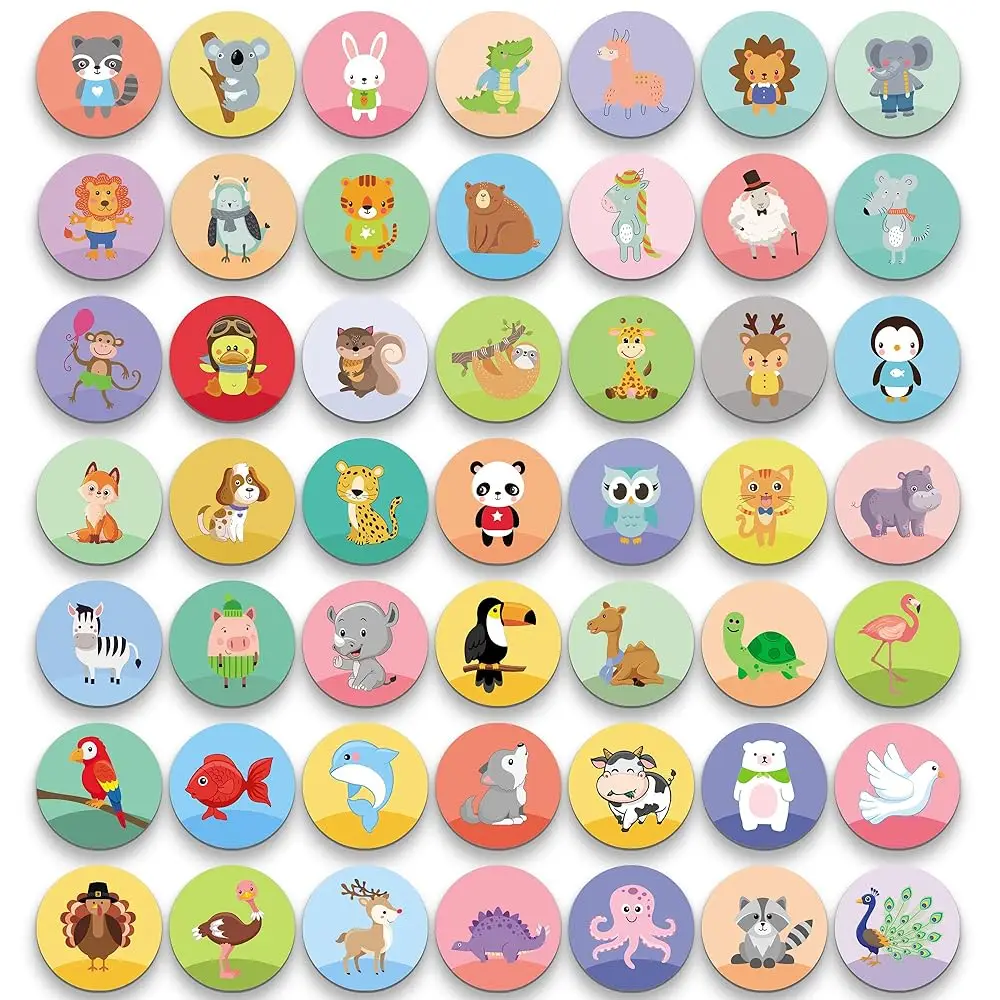 

Набор из 54 магнитов в виде животных для холодильника, декоративные магниты для шкафчиков, милые магниты для кухни, офиса, белых досок, подходят для взрослых