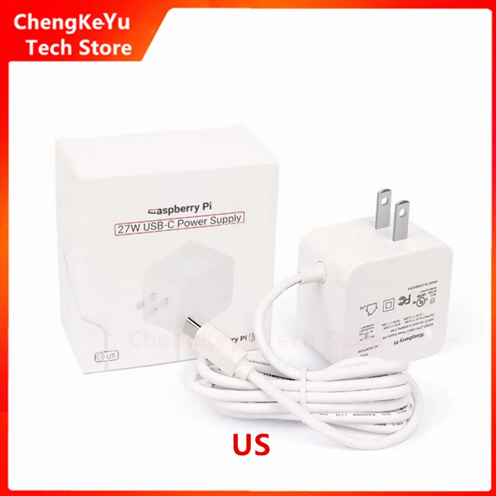 

Original For Raspberry Pi 5 Official Power Supply 27W USB-C Official Power Supply 5V5A Adapter Supports PD Standard