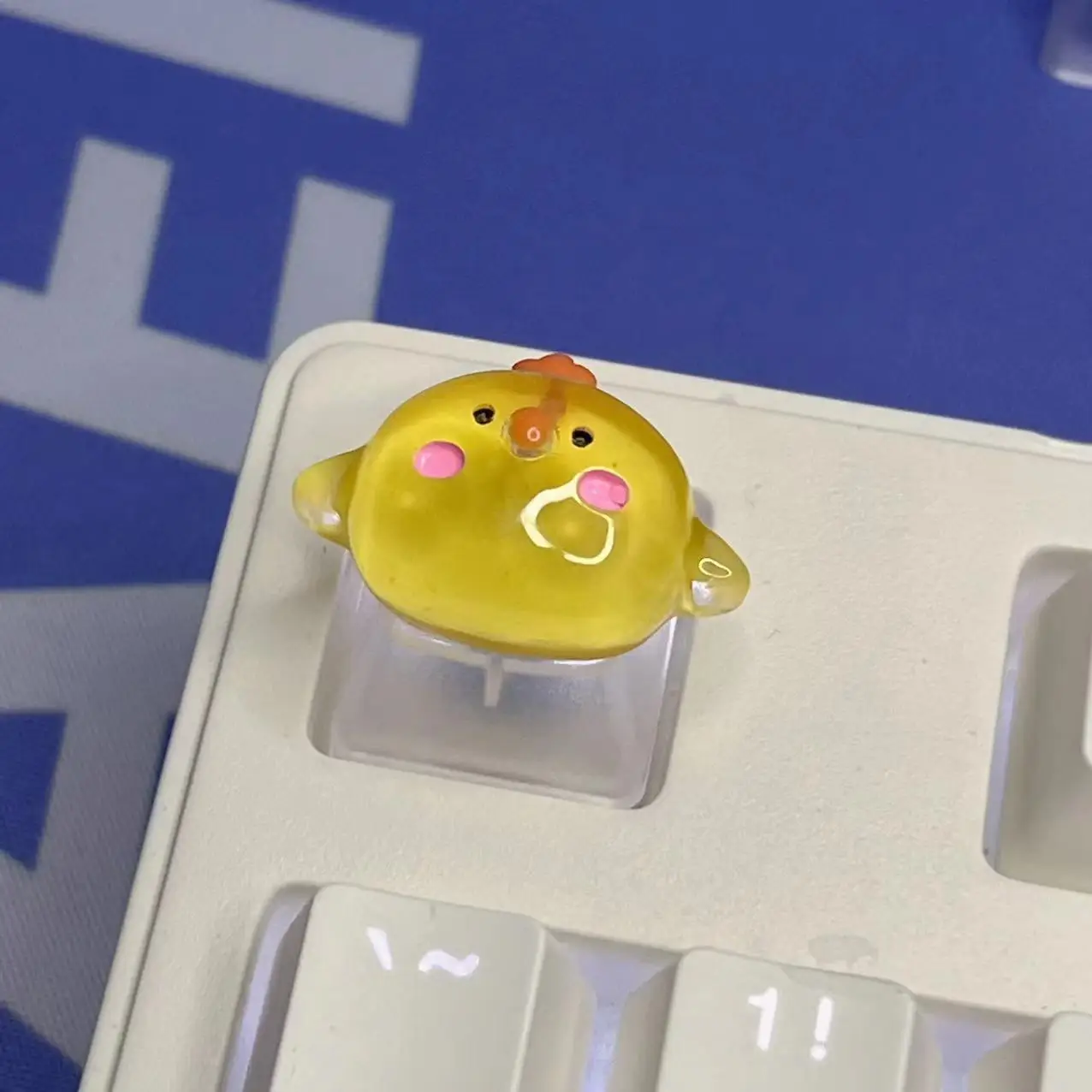 DIY Handmade Cartoon Anime Ice Rabbit Keycaps Creative Game Mechanical Keyboard Decoration Girl Pink Frog Keycaps