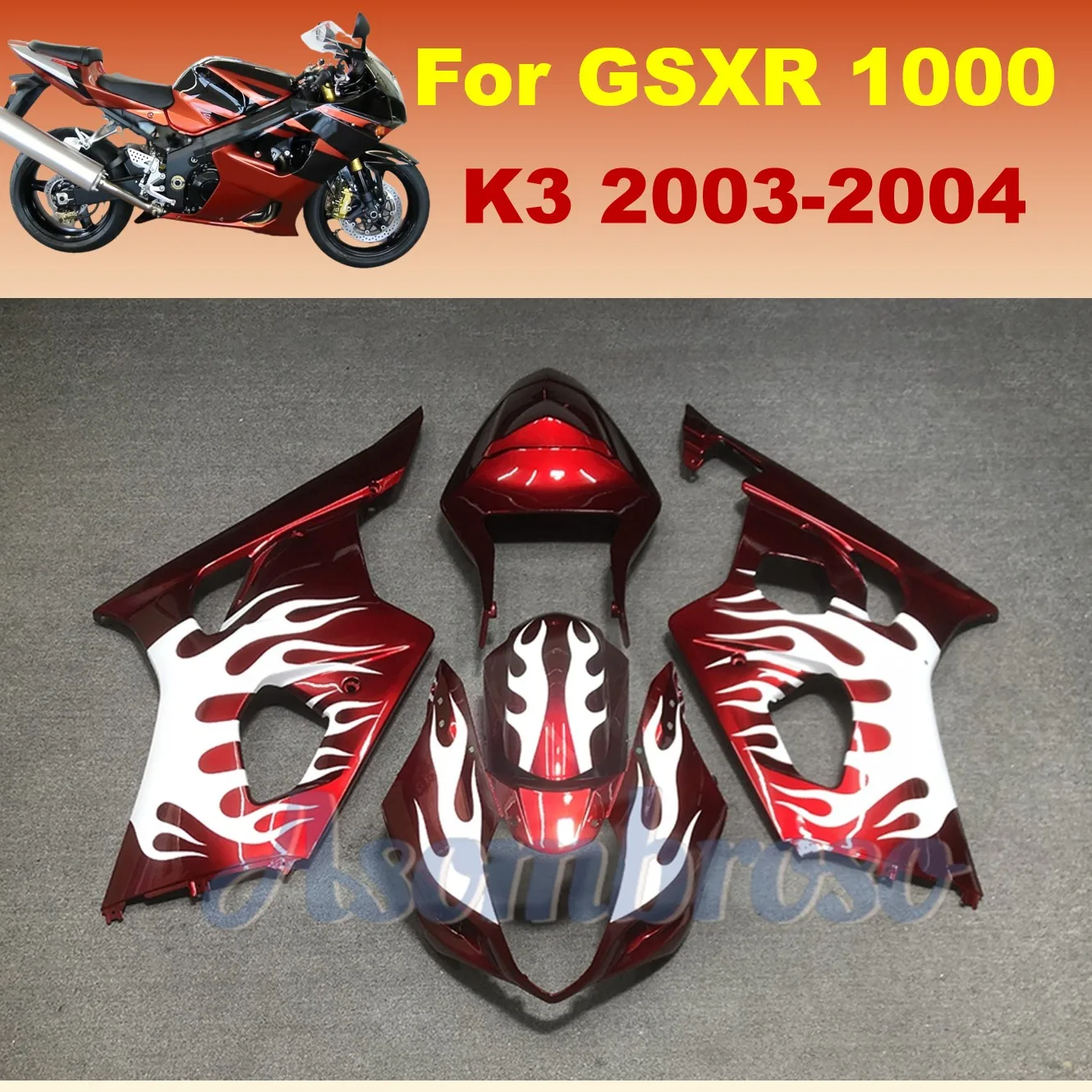 

GSXR 1000 2003 2004 GSXR1000 Fairing Kit Body Panels Durable ABS Injection Motorcycle Custom Cowl Kit