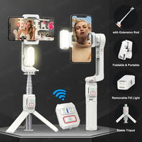 A10 Handheld Gimbal Smartphone Stabilizer with Fill Light Extension Rod Remote Cellphone Selfie Stick for iPhone Samsung