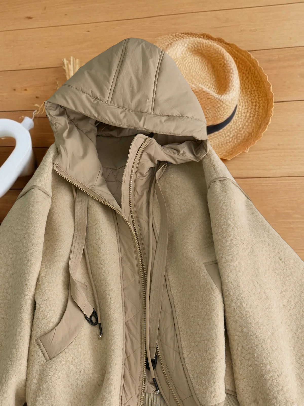 Chique jaqueta acolchoada de algodão com capuz para mulheres cor sólida coreano solto todos os jogos topos viajando jaquetas com zíper engrossado