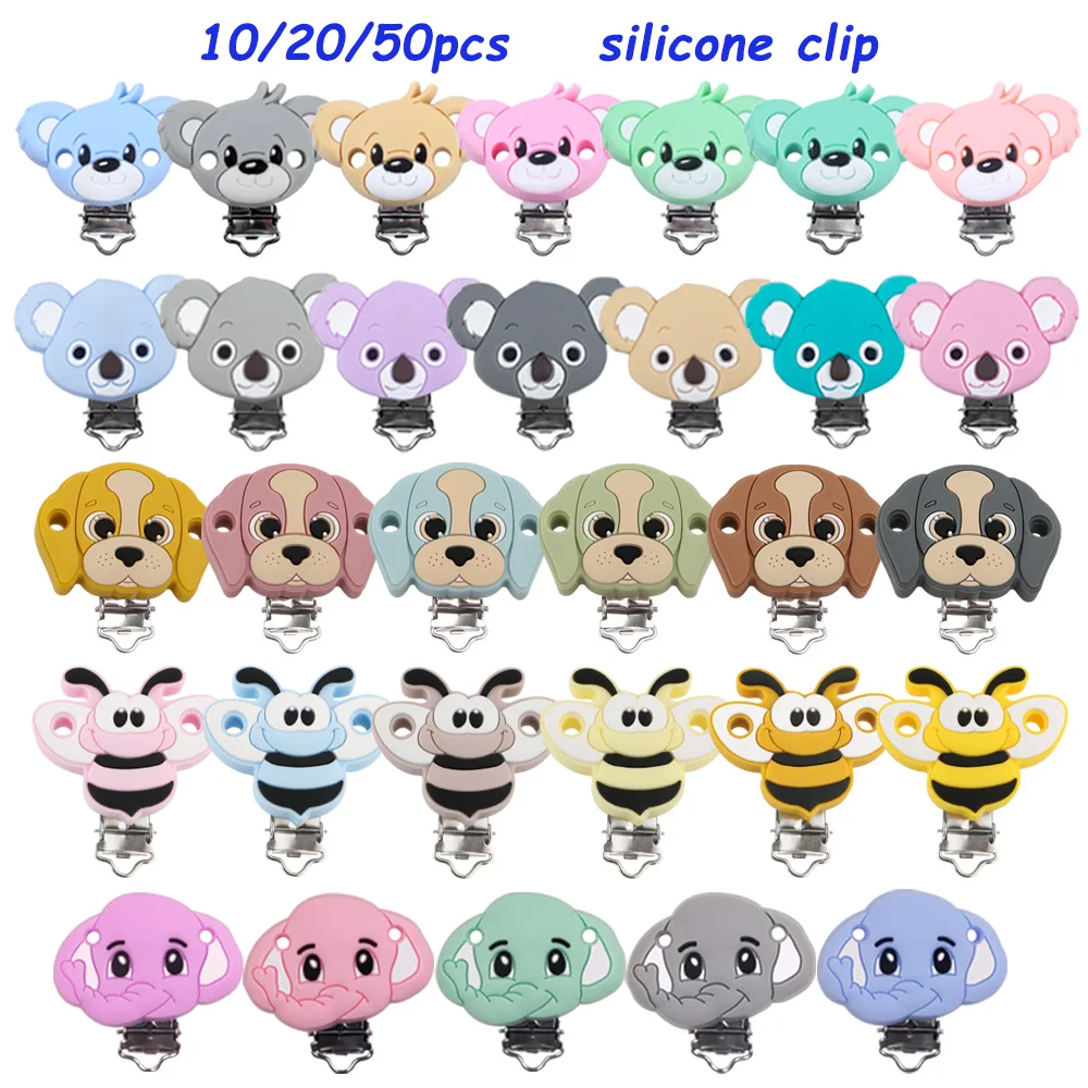 

10/20/50Pcs Silicone Pacifier Clip Dummy Holder Food Grade DIY Pacifier Chain Accessories Silicone Bead Gifts