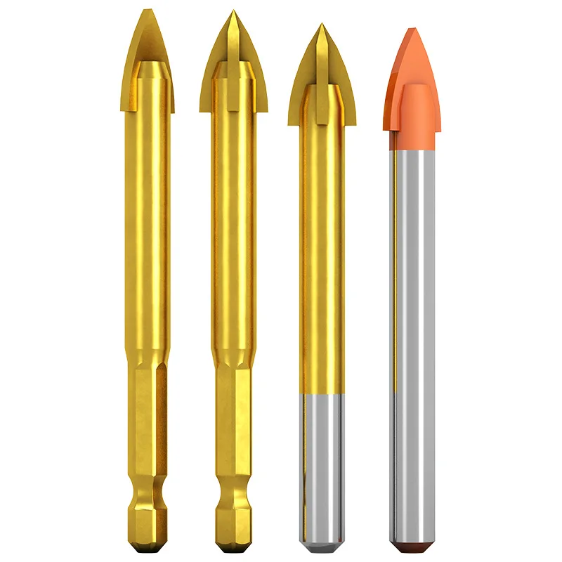 Tile drill bit set alloy tile cement ceramic wall glass rotary drill hole triangle drill bit