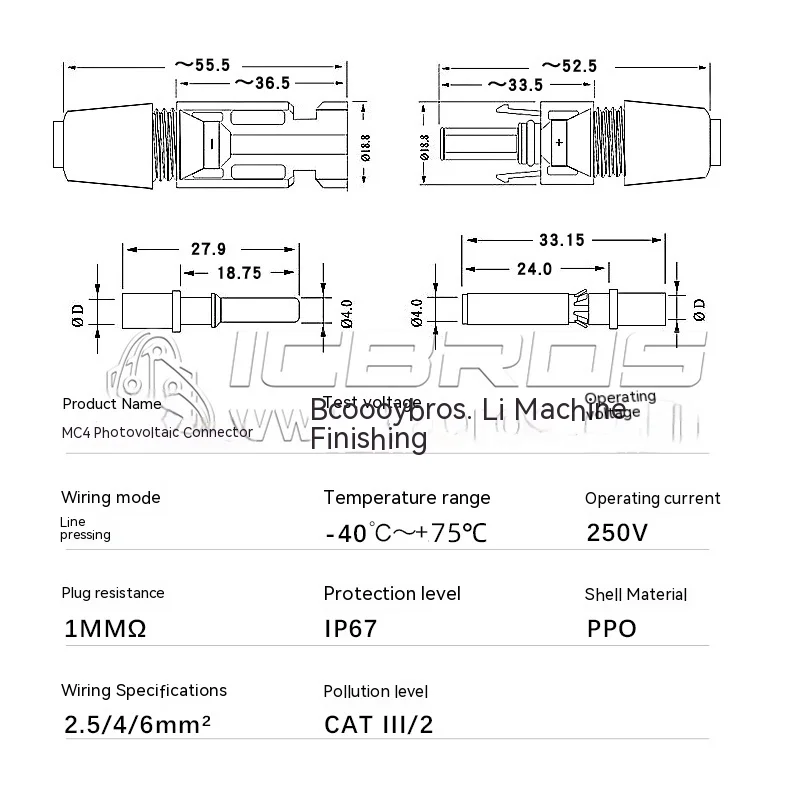 MC Solar Connector 400/200/100/10 Pcs PV Plug 1000V DC 30A Connectors Kit For Photovoltaic PV MC Cable 2.5 4 6mm²