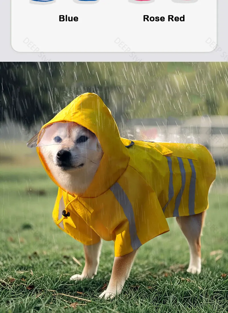 2026 Neuer Wasserdichter Reflektierender Hunde-Regenmantel mit Kapuze, Leichter Sommer-Regenponcho für Welpen, Outdoor-Regenjacke für Kleine Hunde – Detail 7