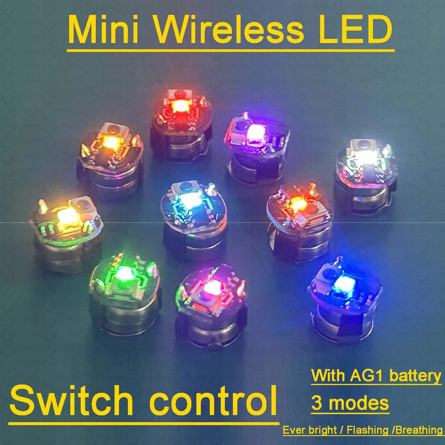 3-modes 2pcs MINI Wireless LED Model Light Key Control Switch Lamp + AG1 Button Battery DIY Christmas Tree Lights/ Gunda Robots