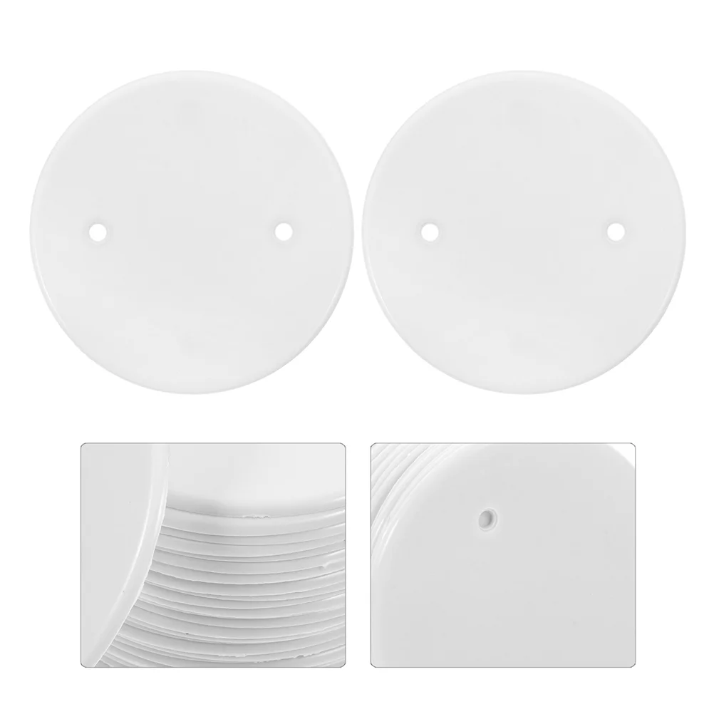 25 Pcs Wire White Panel Boxes Cord Covers Recessed Light Plate Ceiling Electrical Replacement Pp Power for Cords Outlet