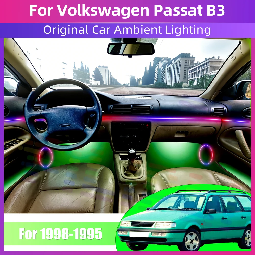

For Volkswagen Passat B3 Acrylic Car Ambient Light RGB 213 Hue Rhapsody Acrylic APP Streamer Ambiance Lamp Kit Mood Lighting