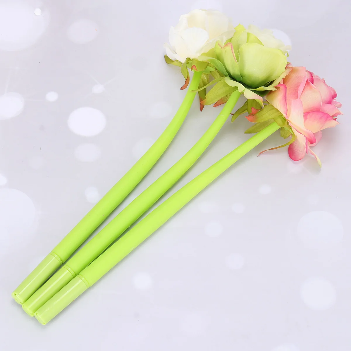 

3 Pcs Gel Pen Cute Pens Ink Flower Rose Fine Point Fancy Flowers Ballpoint Black