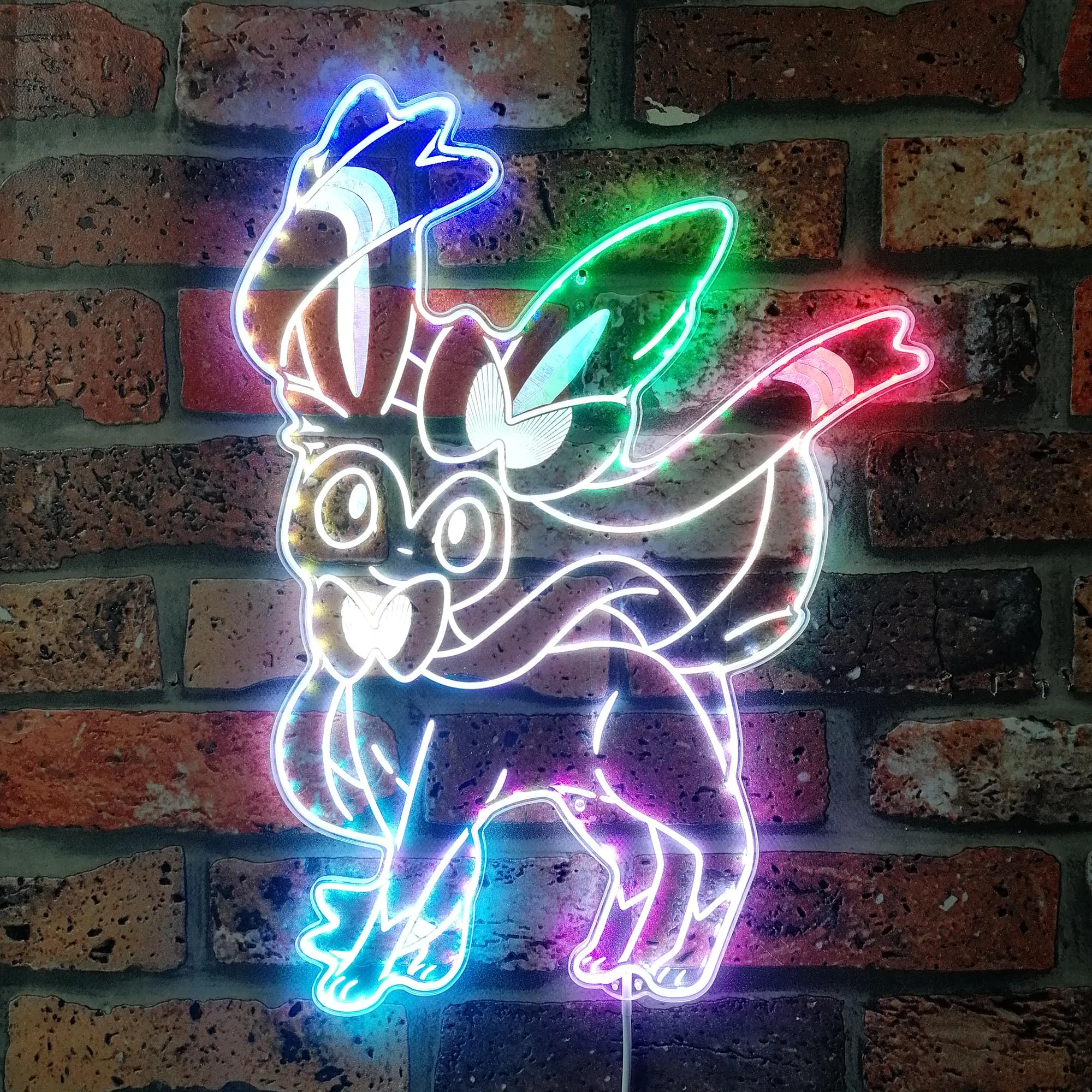 Sylveon Dynamic RGB Edge Lit LED Sign, Game Room Decor, Gaming Night Light