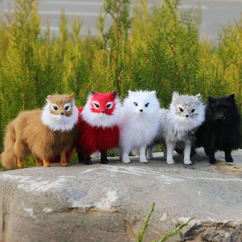 Simulation Fox Model Polyethylene&Fur Fox 18x11cm Hard Model Handicraft Home Decoration Xmas Gift b1809