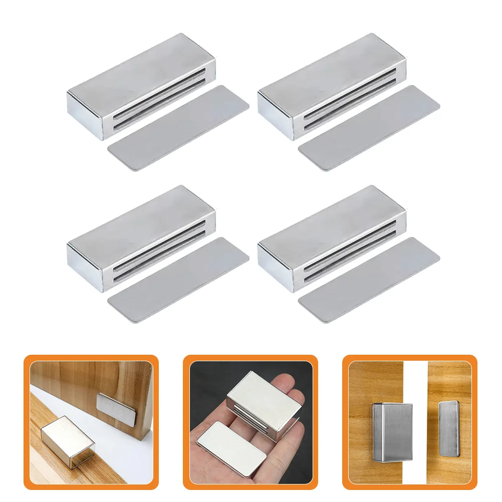 

4 Pcs Magnetic Attraction Closet Door Catch Latches Miniature Furniture Catches