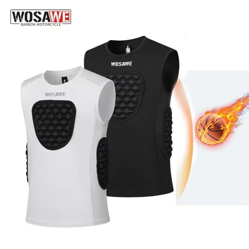 WOSAWE Children's Sports Vest Rugby Football Sports Comfortable Soft Padded Outdoor Shock-Absorbing Sports Top