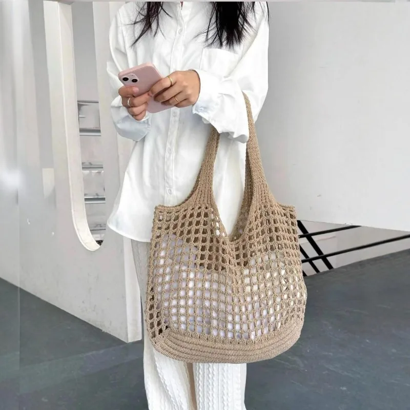 1 Stück Handtasche im neuen Stil, Unisex Minimalistische Große Strick-Tragetasche für Strandurlaub, Damentasche – Detail 3