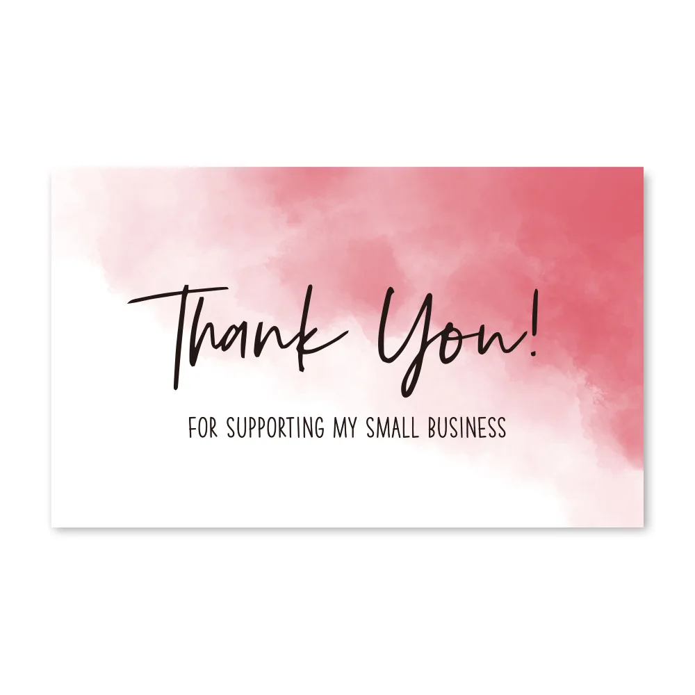 10-30pcs/pack Pink Thank You Card For Supporting My Small Business Package Decoration 