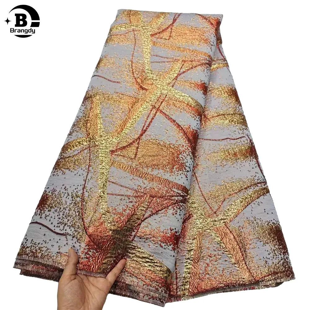 2023 Latest High Quality African Nigerian Tulle Lace Fabric Organza Embroidery Brocade Party Dress Brocade Jacquard French 5Yard