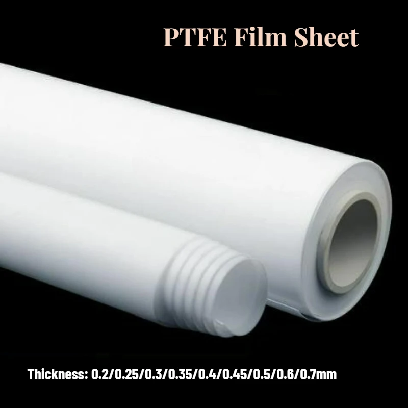 1 Meter PTFE Film Sheet Thickness 0.02mm-0.7mm High Temp Plate Plastics Corrosion Resistant Width 500mm