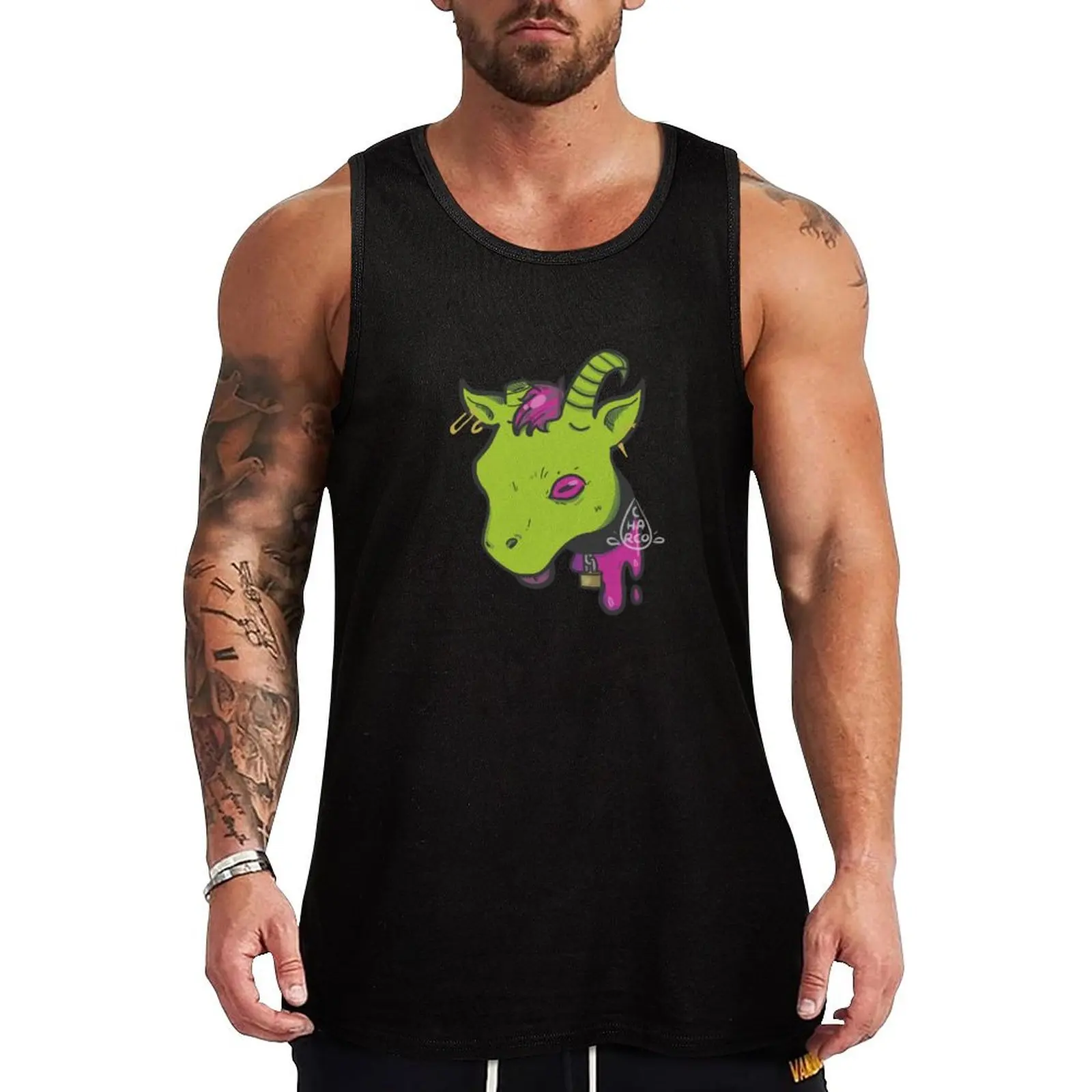 Kiss the goat Tank Top Industrial Work Tank Top Durable Sleeveless Top