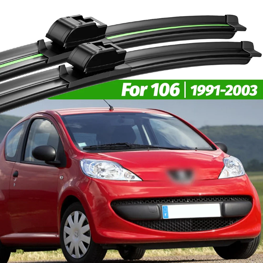 For Peugeot 106 1991-2003 2pcs Front Windshield Wiper Blades 1992 1998 1999 2001 2002 Windscreen Window Accessories