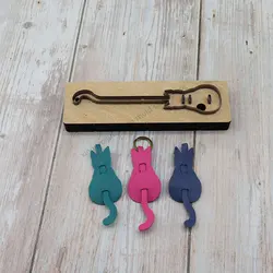 New Japan Steel Blade Wooden Die Kitten key chain pendant Wallet Leather Craft Punch Hand Tool Cut Knife Mould