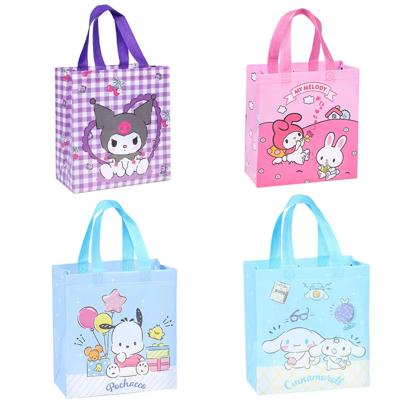 Sanrio My Melody Kuromi Cinnamoroll Pochacco Non Woven Shopping Bag Cute Cartoon Reusable Handheld Portable Children\'s Gift Bags