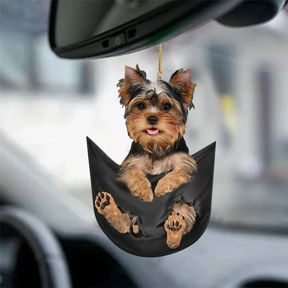 Car Pendant Practical Interior Ornament Hanging Mini Puppy Shape Car Hanging Toy Gift Car Decoration Accessories