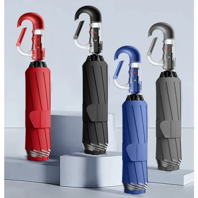 Auto Reverse Folding Umbrella, Anti-Rebound Mechanism,Large Thickened Reinforced,Windproof Rain Sun Umbrella for Men Women Stude