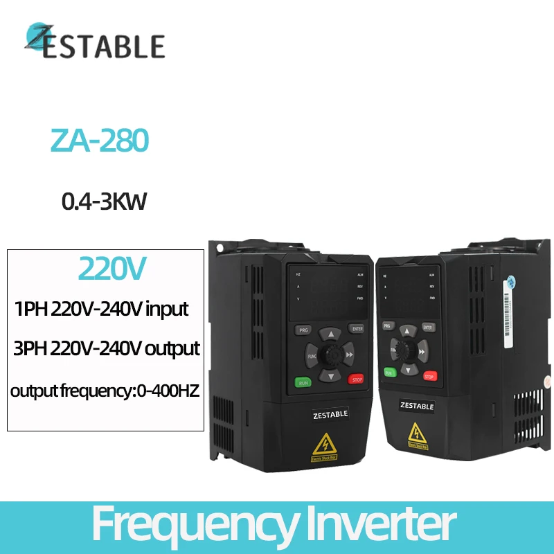 

1Ph to 3Ph 220VAC VFD 0.4/0.75/3KW Water pump Variable Frequency Drive Converter Motor Speed Vector AC Drive Control Inverter