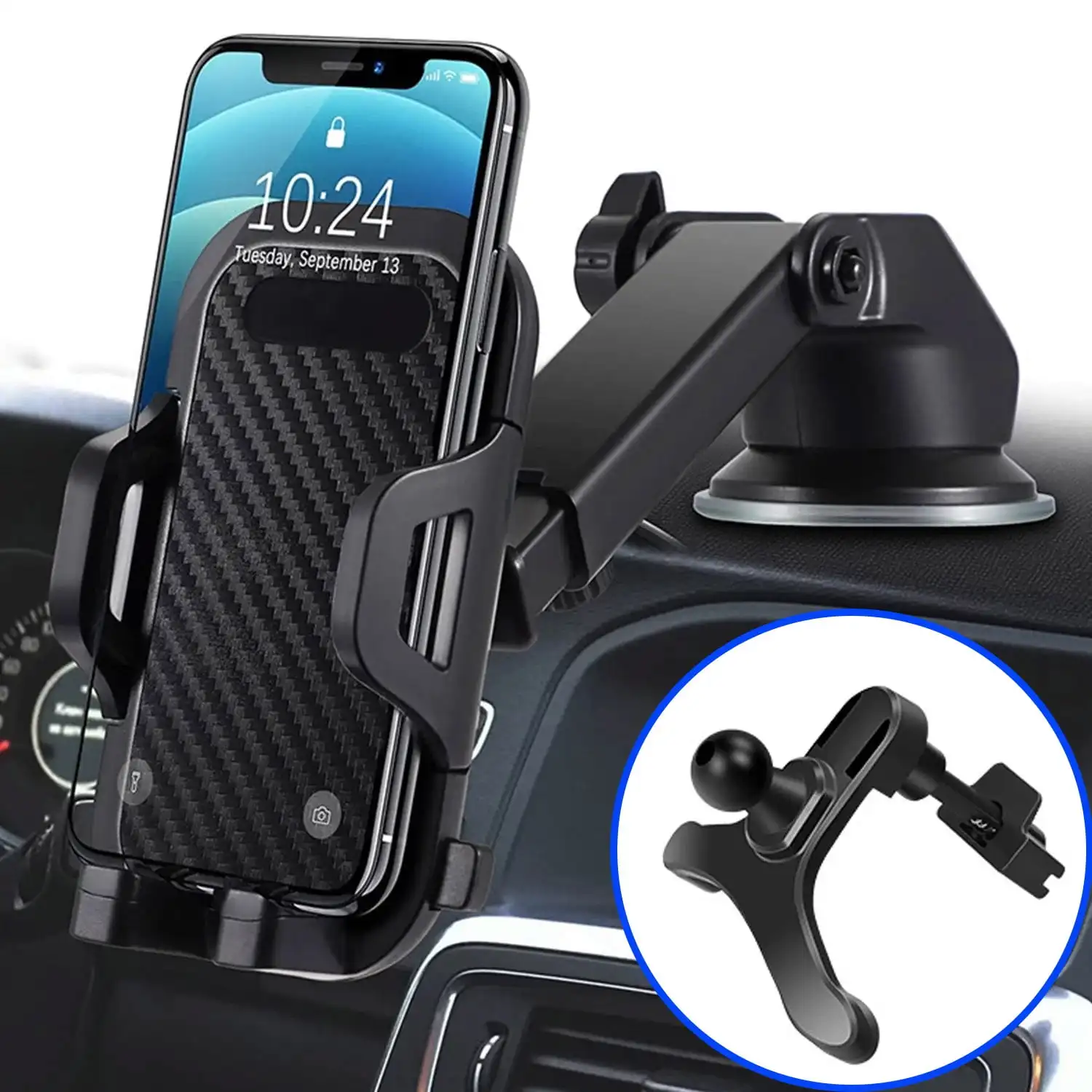 

Car Phone Mount, Phone Mount for Car with Car Air Vent Clip, Long Arm Universal Cell Phone Holder