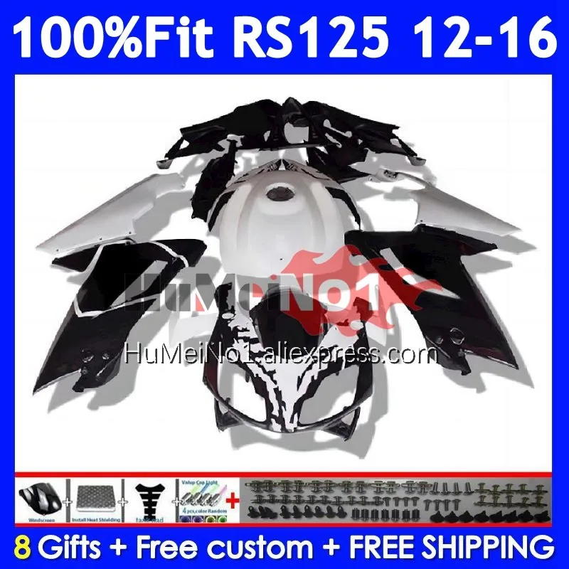 Injection Kit For Aprilia RS-125 RSV125 R RS125 Black white 12 13 14 15 16 313No.6 RS 125 2012 2013 2014 2015 2016 OEM Fairing