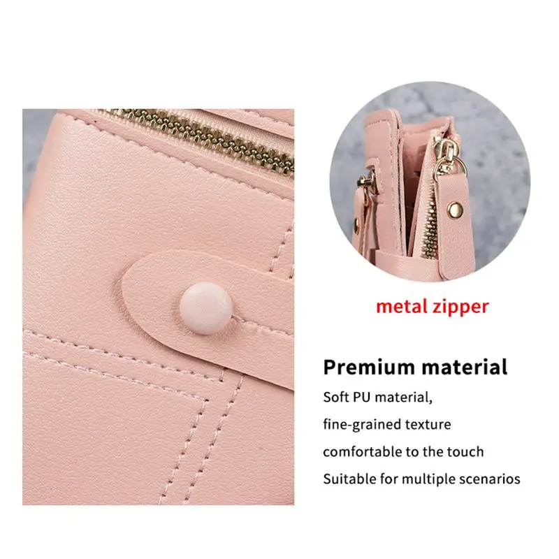 Schlanke Damen-Geldbörse aus PU-Leder mit Reißverschluss-Münzfach und mehreren Kartenfächern, perfekt für den täglichen Gebrauch, Outdoor-Einkäufe und Reisen. – Detail 11