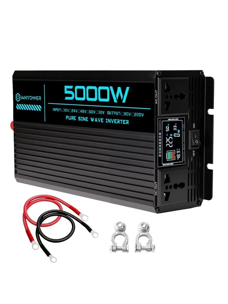 Inwerter sinusoidalny DC 12V/24V/48V/60V/72V na AC 110V/220V 6000W 5000W 4000W 3000W 1600W Konwerter Samochodowy Inwerter Solarny — zdjęcie 2