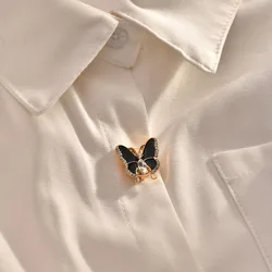 1Pc Luxury 3D Butterfly Rhinestone Cufflinks For Womens Cuff Pins Cross-Border Design Brass Buttons Covers Jewelry Accessories