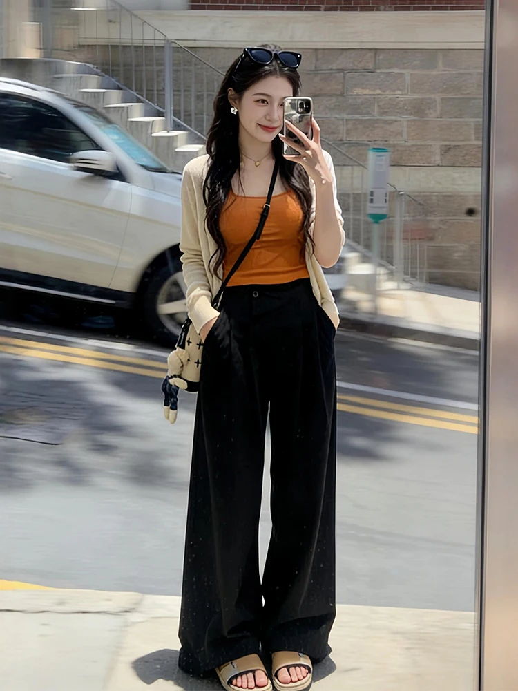 

Spring New plus Size Lazy Style Sun Protection Open Cardigan Vest Casual Pants Three Piece Set Women's Fashion Ensemble