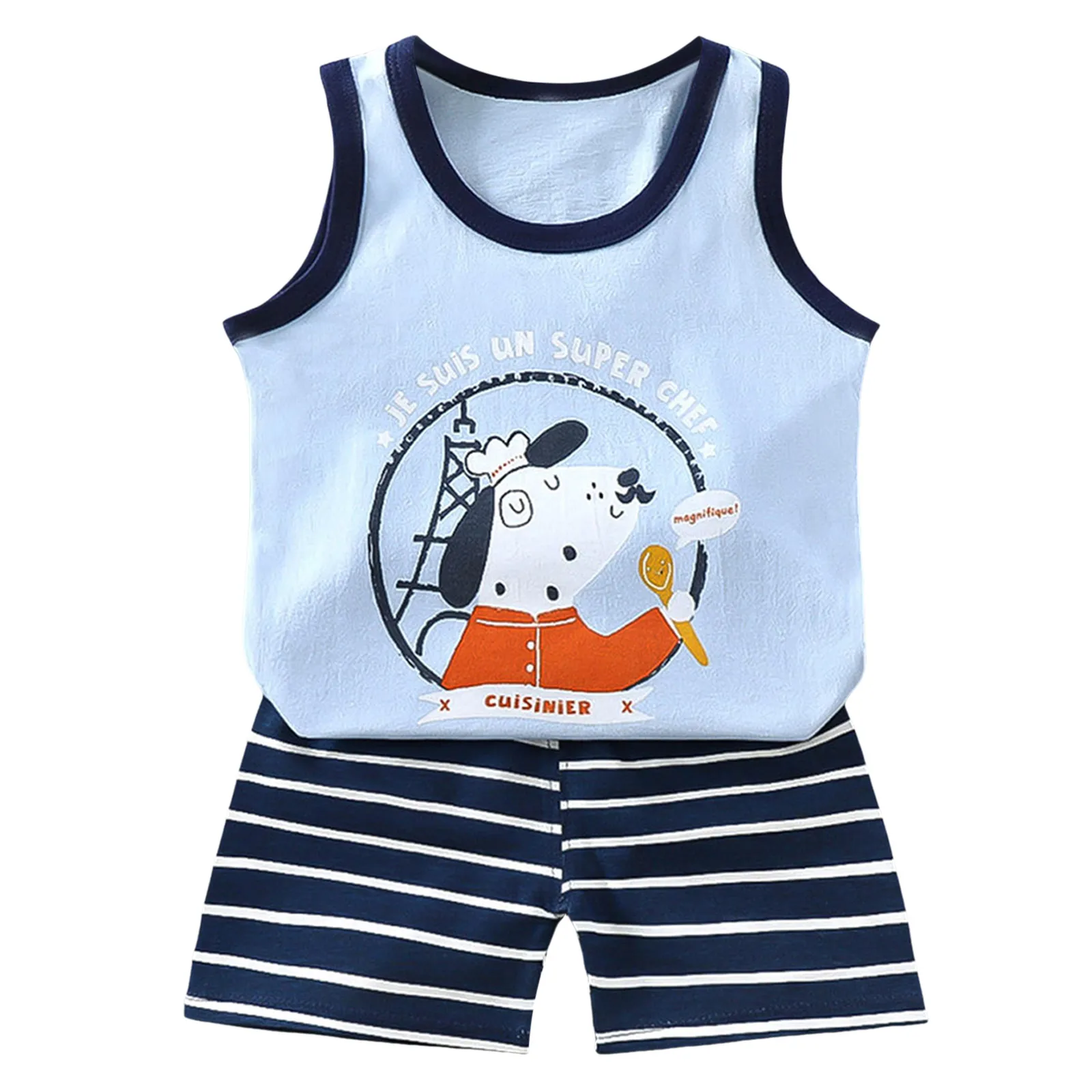 

3 Piece Baby Girl Outfits Children's Vest Set Made Of Pure Cotton Summer Shorts For Boys And Girls Toddler Dress Shirt Tie