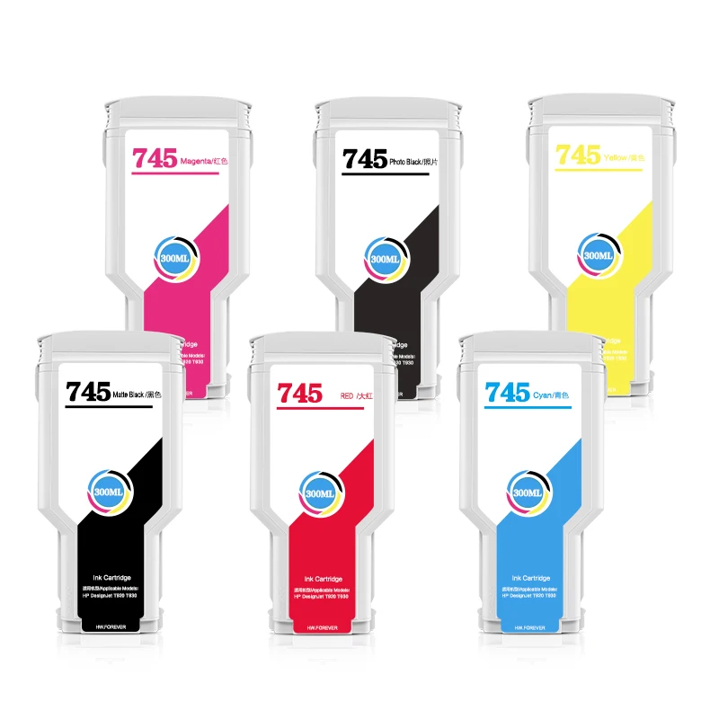 For HP 745 Compatible Ink Cartridge For HP DesignJet Z2600 Z5600 Printers With Chip Pigment Ink Plug And Play Ink Cartridge