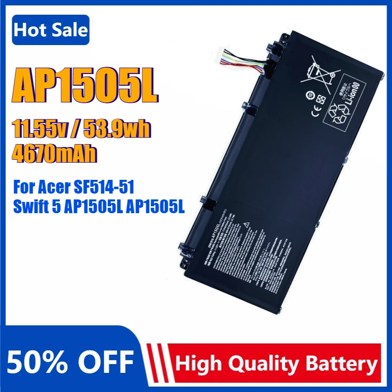 

AP15O5L Battery for Acer Spin 5 SP513-52N Aspire S13 S5-371 CB5-312T,SWIFT 1 SF114 SF515 SF514 TRITON 700 N16C4 N17W6 AP15O3K