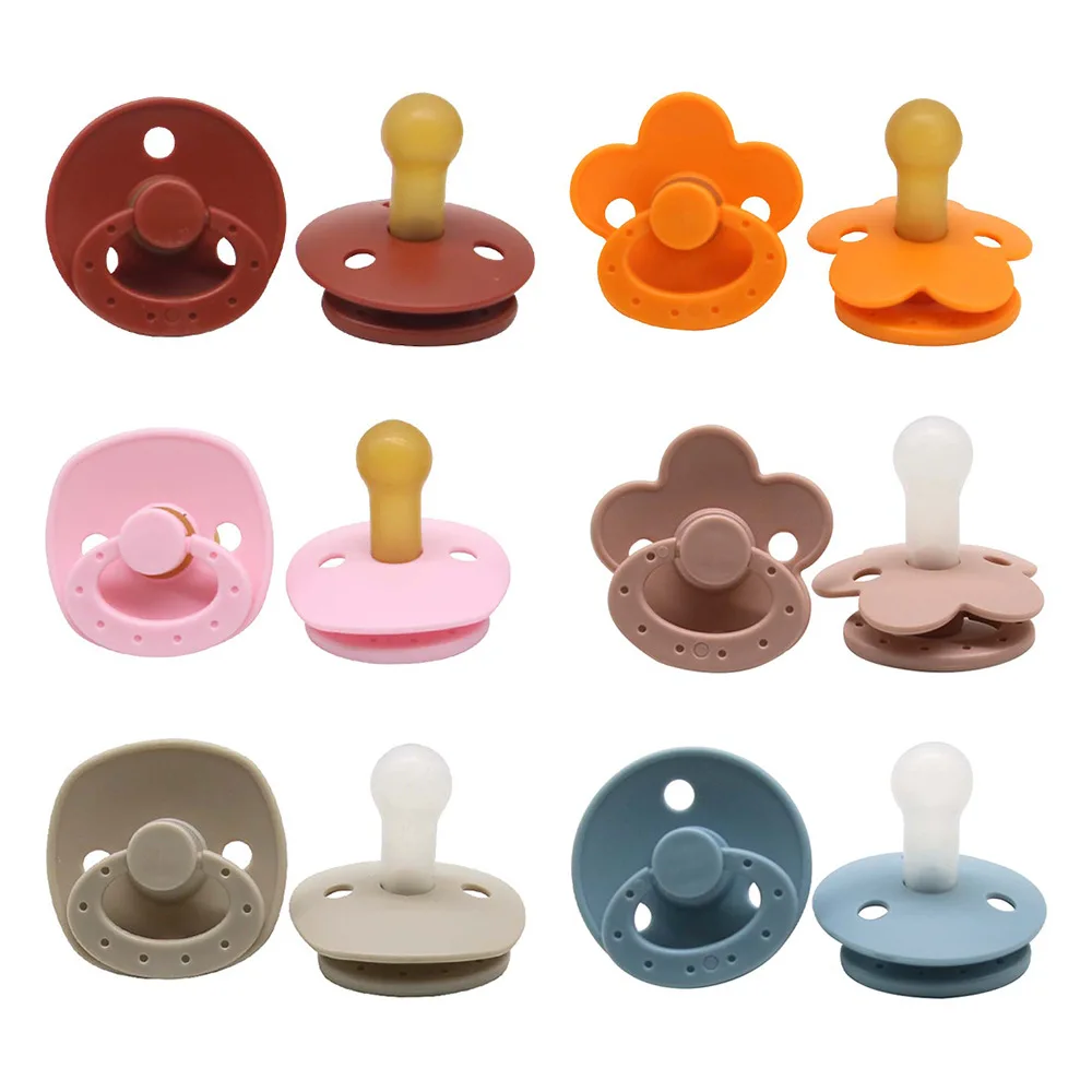 Food grade silicone latex toy mouth for newborns 0-6 months baby simulation round head pacifier nipples