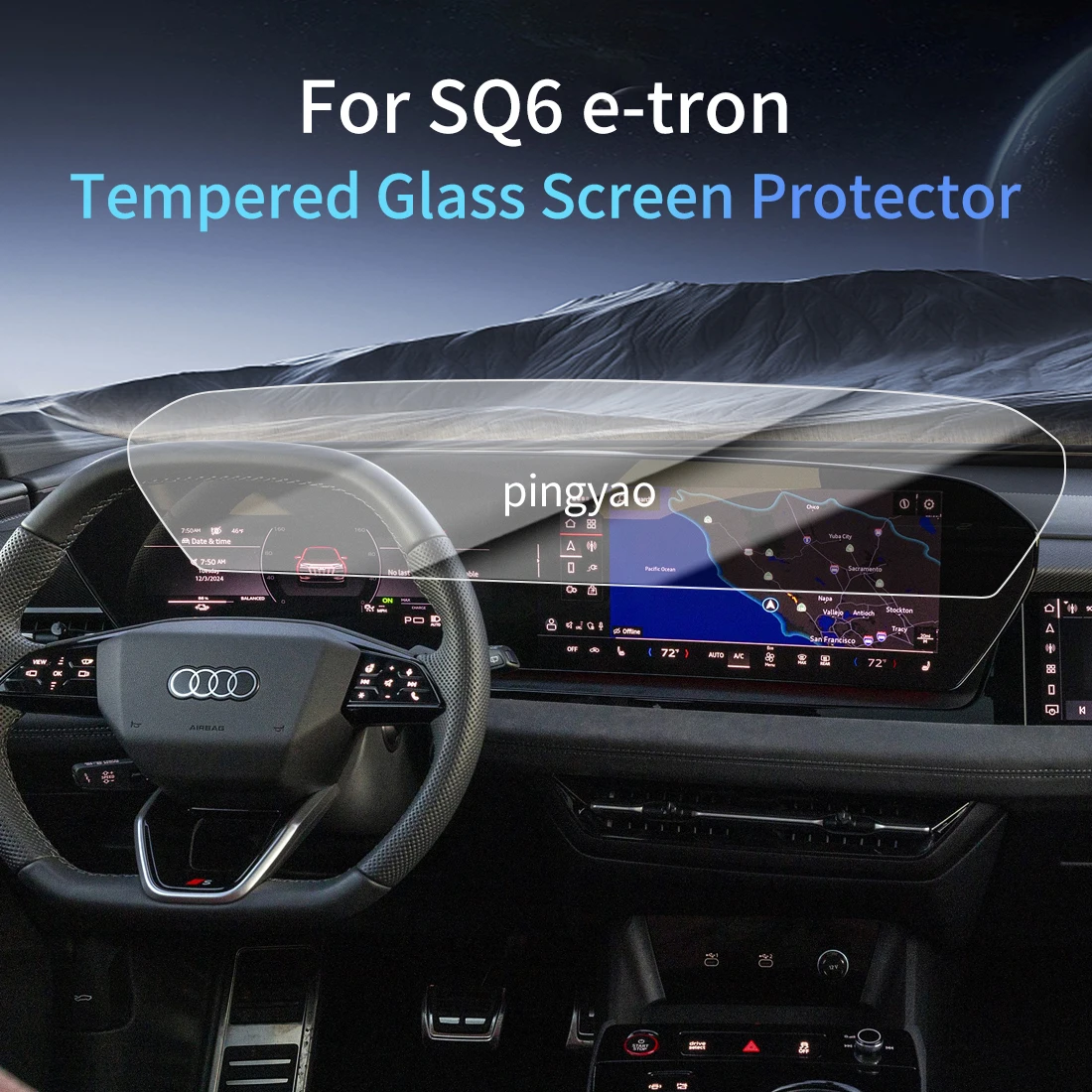 

Car Sticker Screen Protector Navigation Display Tempered Glass Protective Film Car Vehicle For AUDI 26 SQ6e-tron